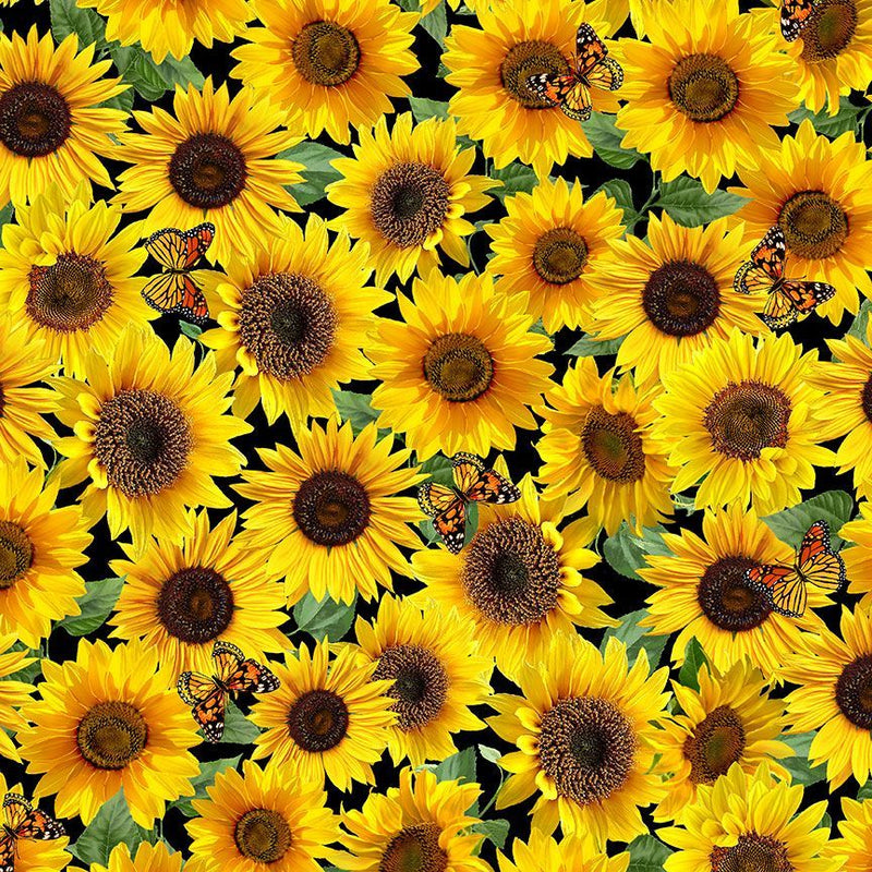 Timeless Treasures Advice From A Sunflower Sunflowers And Butterflies Fabric