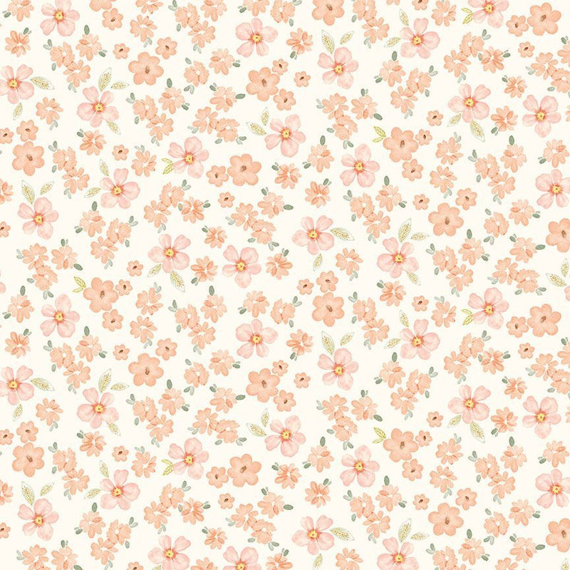 Timeless Treasures Home Sweet Home Tossed Pretty Flowers Cream Fabric