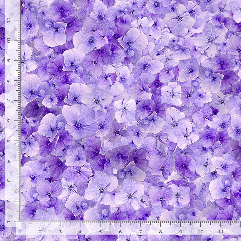 Timeless Treasures Garden Delights Viola Floral Lilac Fabric