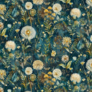 Timeless Treasures Forest Whisper Midnight Wild Floral Fabric
