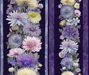 Timeless Treasures Mystic Meadow Border Stripe Purple Fabric