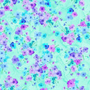 Timeless Treasures Bellagio Small Florals Aqua Fabric