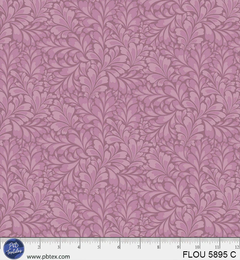 P & B Textiles Flourish Graphic Flourishes Pink Fabric