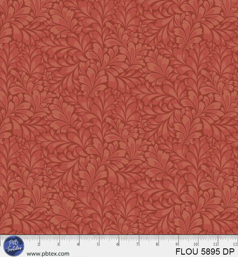 P & B Textiles Flourish Graphic Flourishes Rust Fabric
