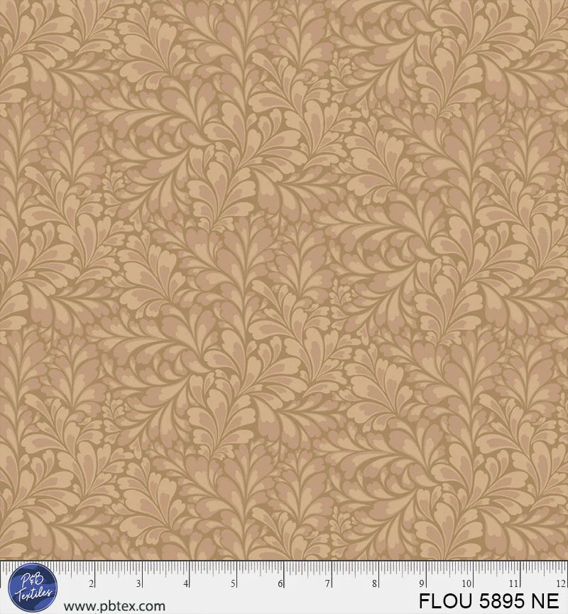 P & B Textiles Flourish Graphic Flourishes Beige Fabric