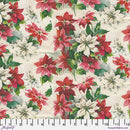 Freespirit Holiday Past Substrates Poinsettia Print Flannel Fabric
