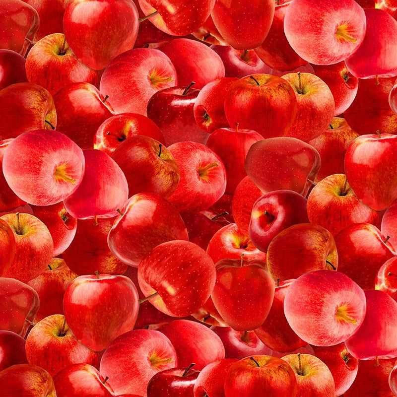 Timeless Treasures Orchard Valley Packed Red Apples Fabric