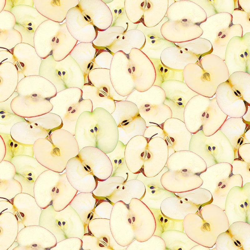 Timeless Treasures Orchard Valley Cream Packed Apple Slices Fabric