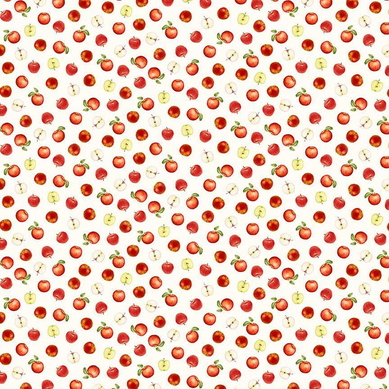 Timeless Treasures Orchard Valley Cream Mini Apples And Slices Fabric