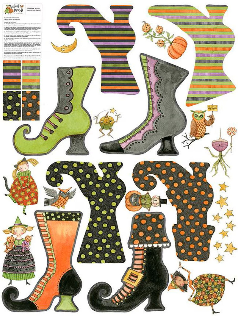 Riley Blake Ghoul Friends Witches Boots Felt Panel