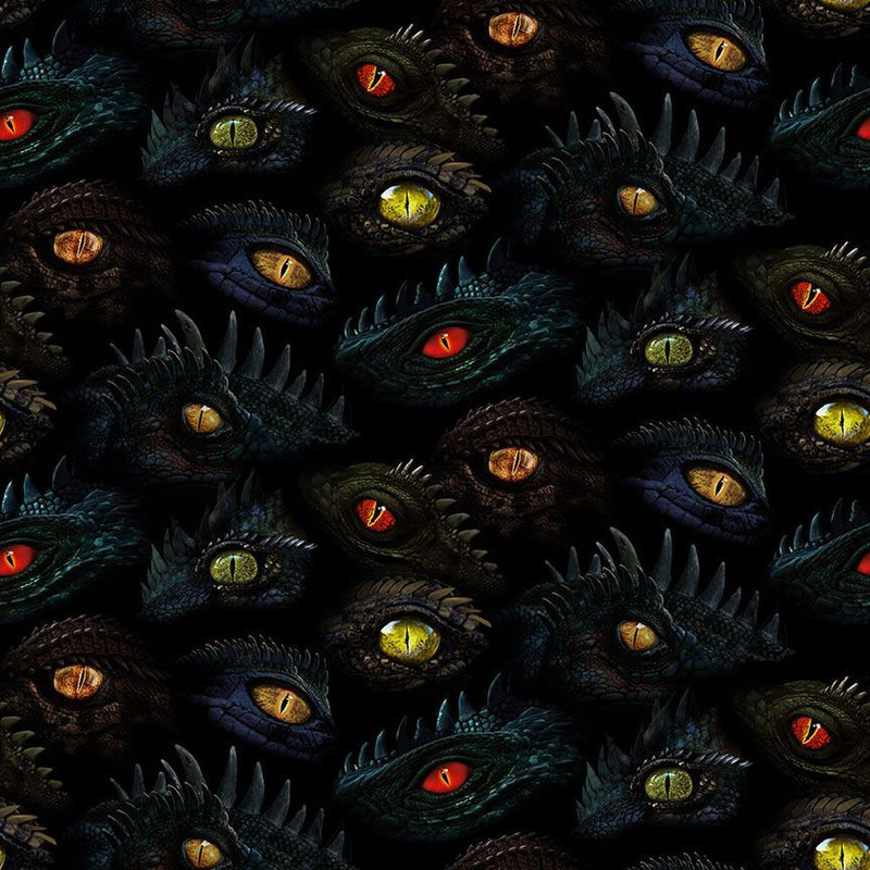 Timeless Treasures Black Dragon's Eyes Fabric