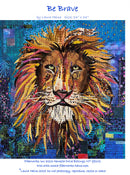Fiberworks Be Brave Lion Collage Pattern