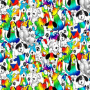 Timeless Treasures Dogs Rule Rainbow Dogs Fabric