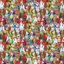 Timeless Treasures Top Dogs Dogs On Tie Dye Background Fabric