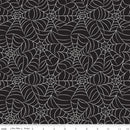 Riley Blake Frank And Friends Webs Glow in The Dark Black Fabric