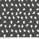 Riley Blake Frank And Friends Ghosts Glow in The Dark Charcoal Fabric