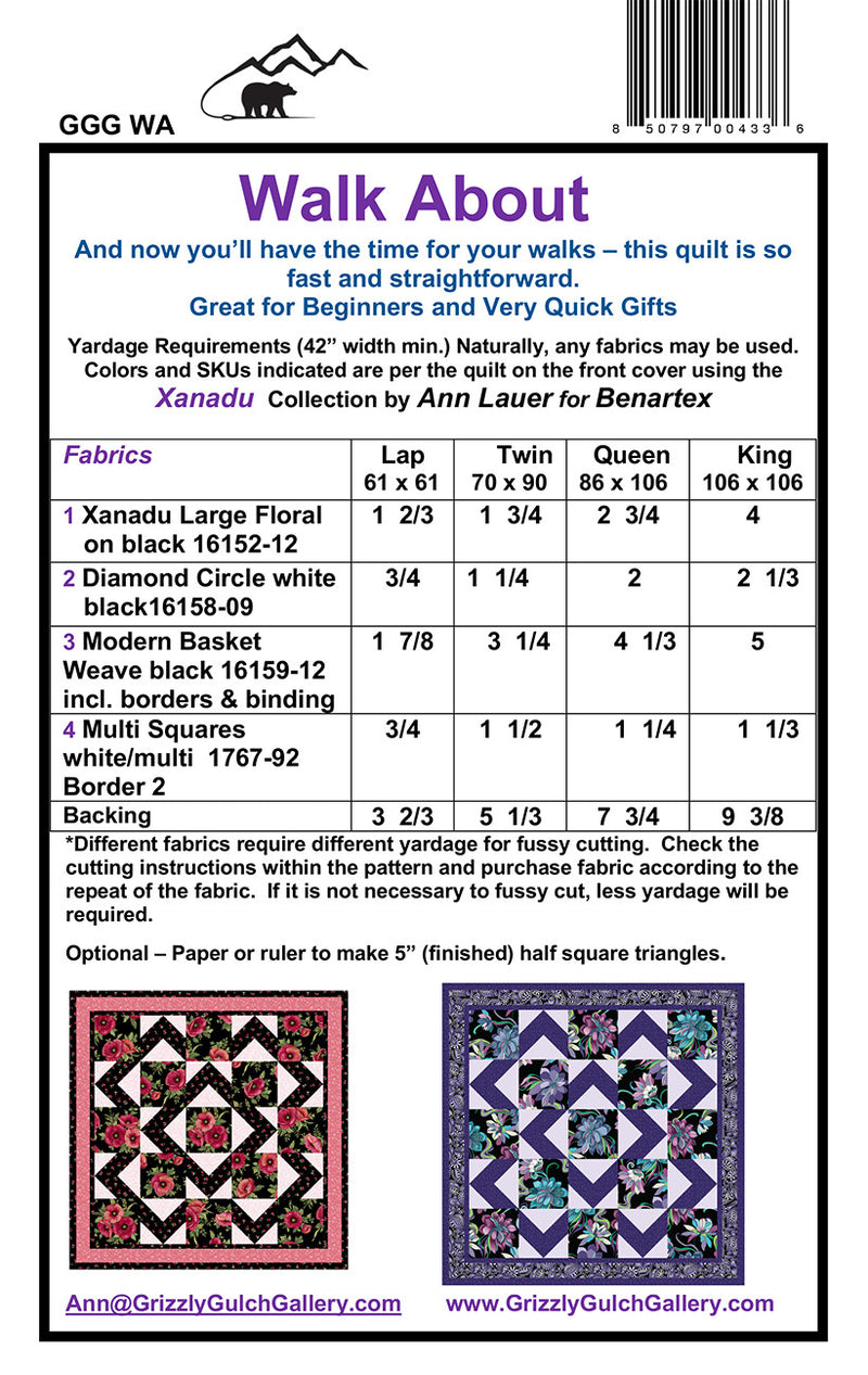 Walk About Quilt Pattern