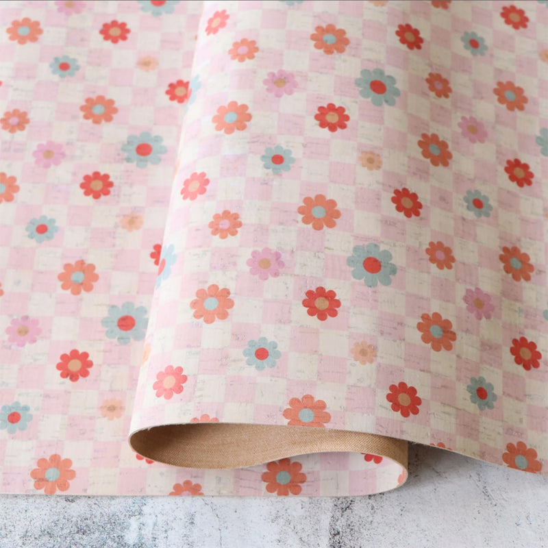 Sallie Tomato Cork Pro Fabric Daisy Check