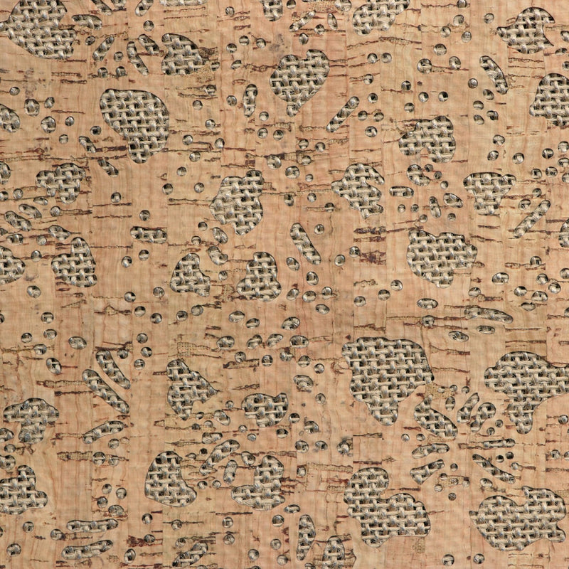 Sallie Tomato Cork Pro Fabric Floral Silver Burlap