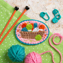 Knitting Basket Felt Craft Brooch Kit For Beginners