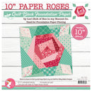 Paper Roses Quilt Block Foundation Paper 10 Inch