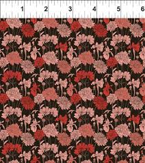 In The Beginning Fabrics Garden Delights III Bouquet Red Fabric ONLINE PURCHASE ONLY