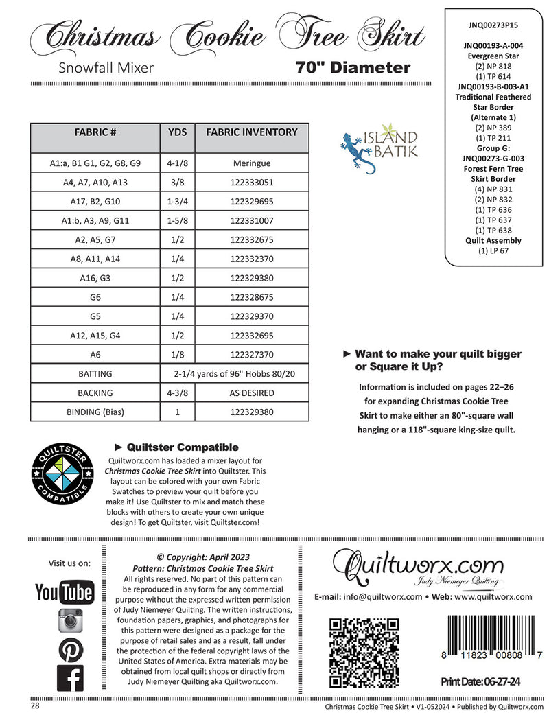 Quiltworx Christmas Cookie Tree Skirt Pattern