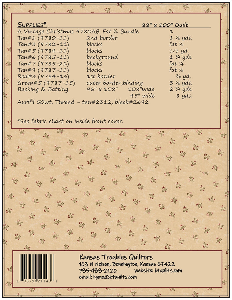 A Vintage Christmas Sampler Quilt Pattern