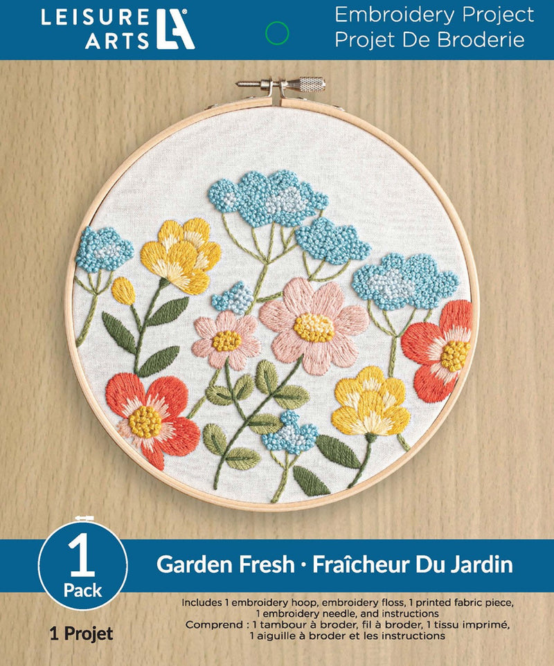 Leisure Arts Garden Fresh Embroidery Kit