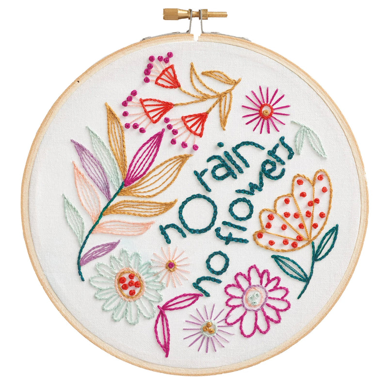 Leisure Arts No Rain No Flowers Embroidery Kit