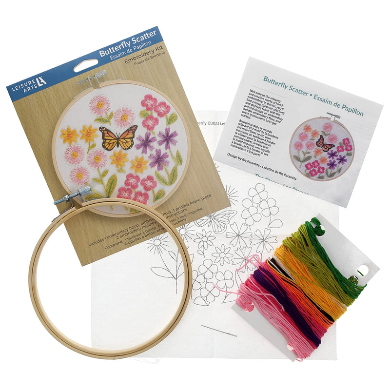 Leisure Arts Butterfly Scatter Embroidery Kit