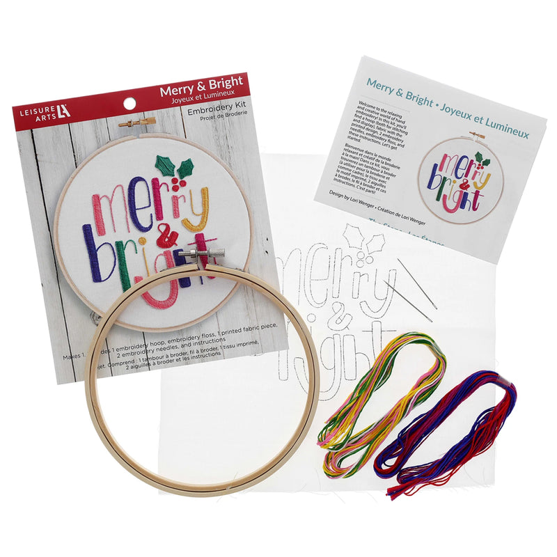 Leisure Arts Merry And Bright Embroidery Kit