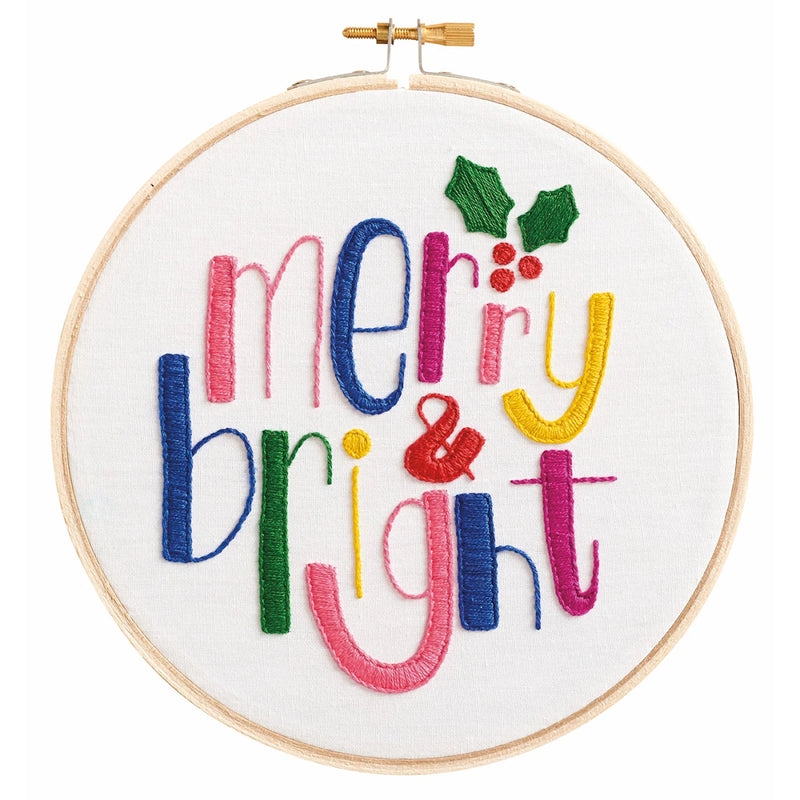 Leisure Arts Merry And Bright Embroidery Kit