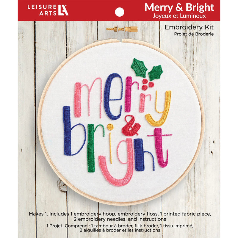 Leisure Arts Merry And Bright Embroidery Kit