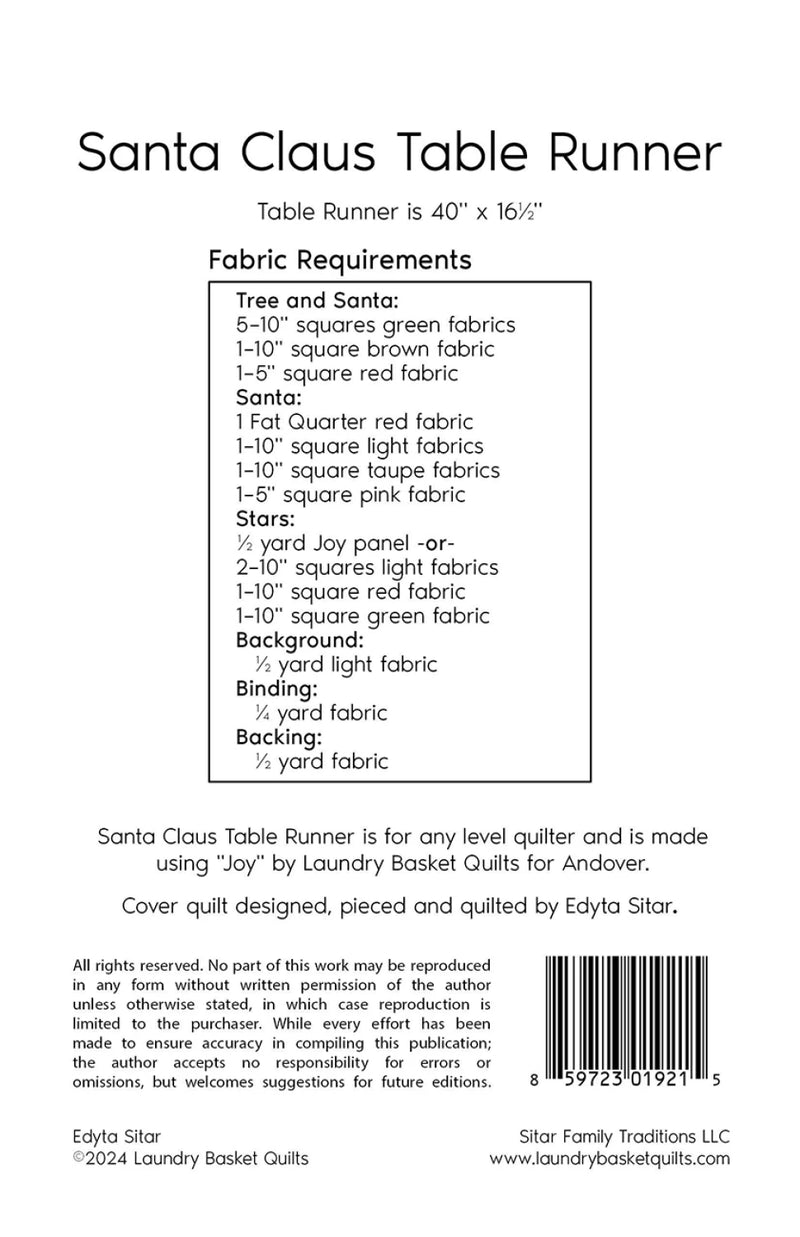 Santa Claus Table Runner Pattern