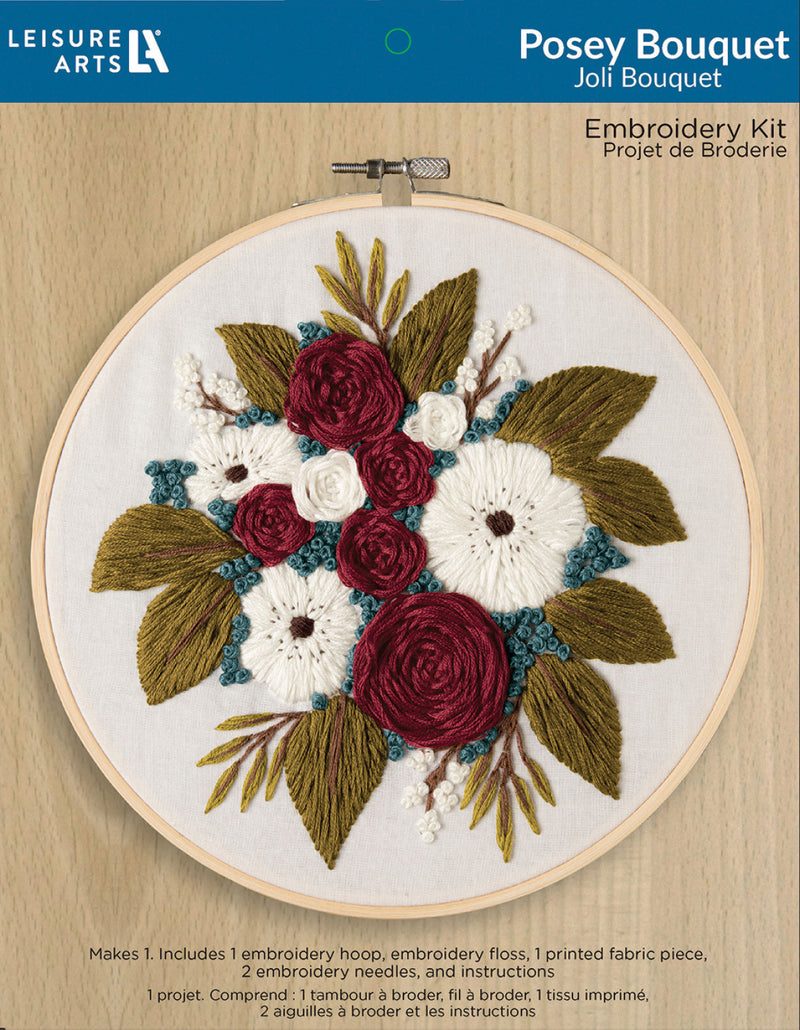 Leisure Arts Posey Bouquet 8" Embroidery Kit