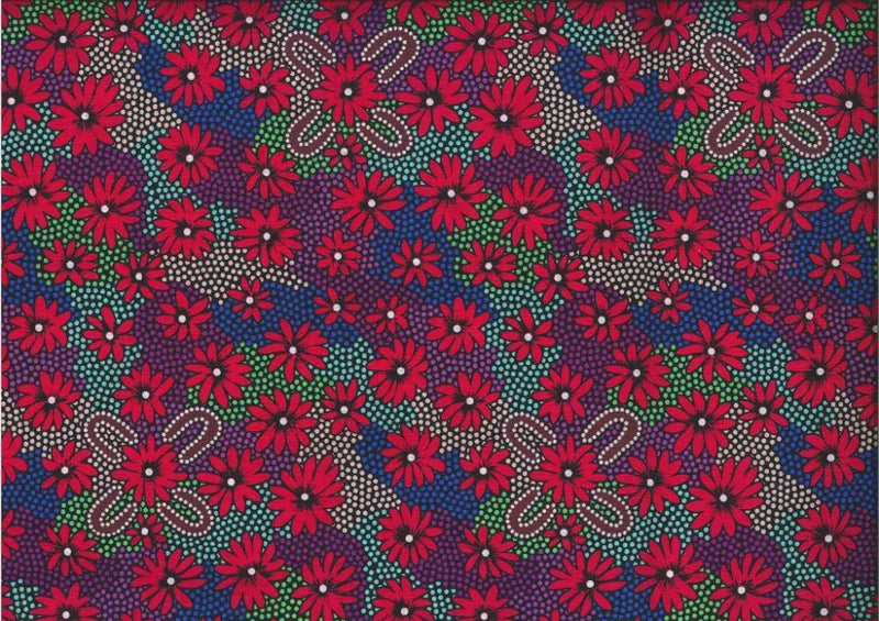 M&S Textiles Lemon Grass Red Fabric
