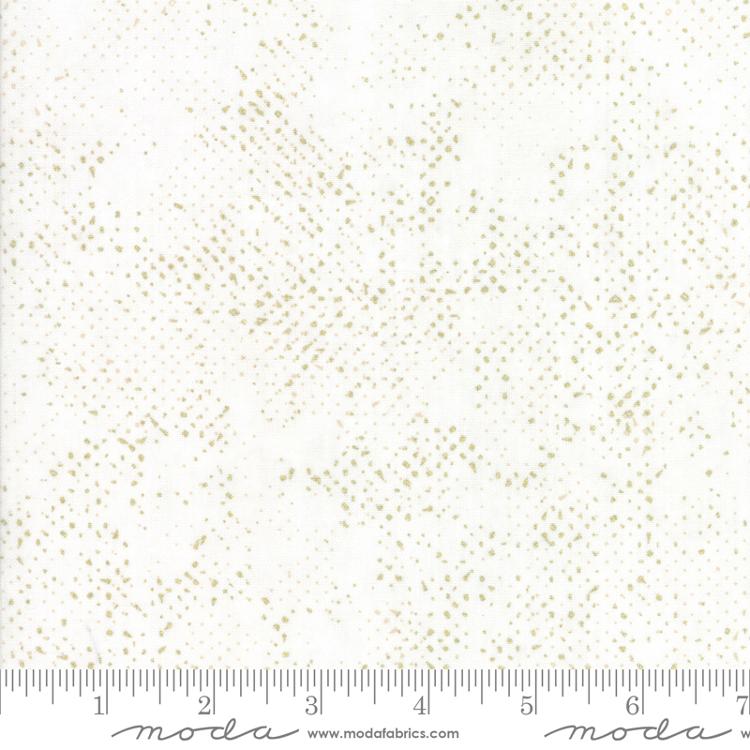 Moda Spotted 124M Metallic White Fabric