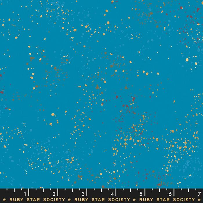 Ruby Star Society Speckled Metallic Bright Blue Fabric