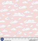 P & B Textiles Let's Go On An Adventure Passing Clouds Pink Fabric