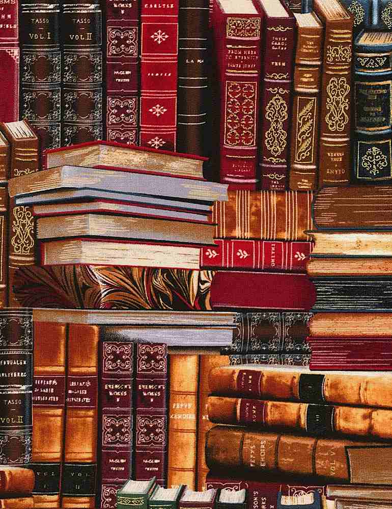 Timeless Treasures Library Books Fabric