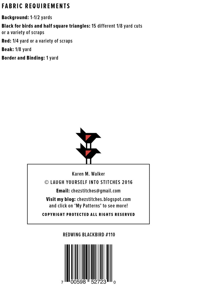 RedWing Blackbird Quilt Pattern