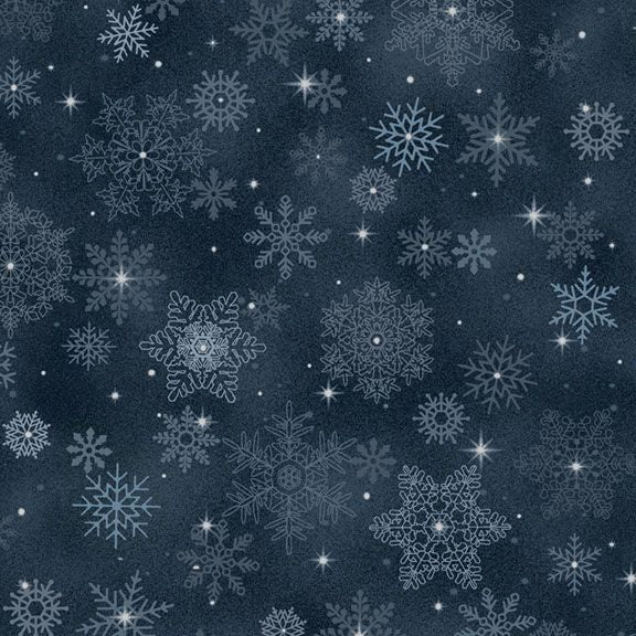 Marcus Fabrics Minky Medley Snowflake Navy 60 Inch Fabric