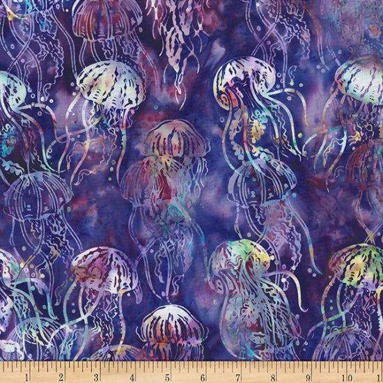 Hoffman Fabrics Jelly Fish Batiks Agate Jelly Fish Fabric