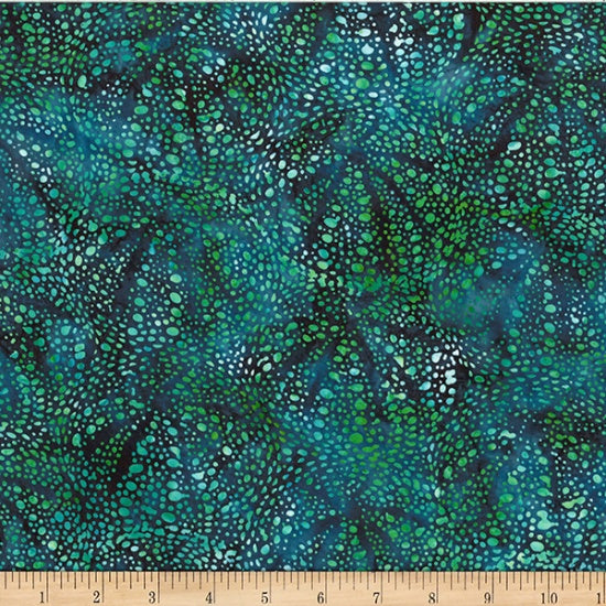 Hoffman Fabrics Jelly Fish Batiks Teal Sea Urchin Fabric