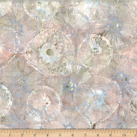 Hoffman Fabrics Jelly Fish Batiks Sand Dollar Abstract Sea Texture Fabric