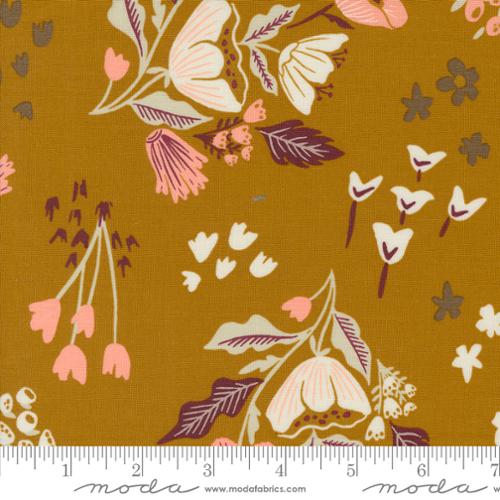 Moda Folk Lore Garden Tales Large Floral Caramel Fabric