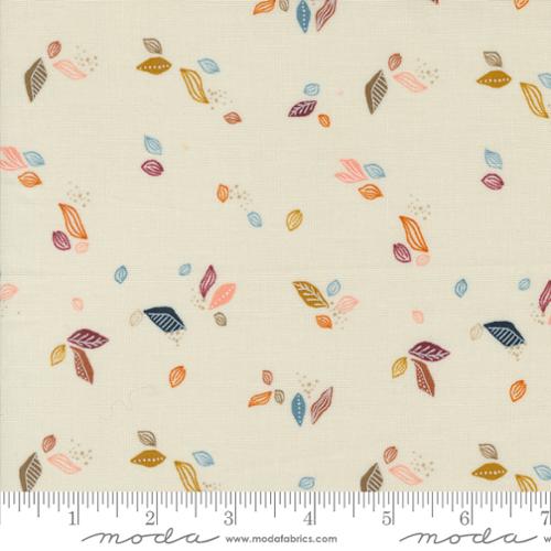 Moda Folk Lore Leaf Twirl Blender Eggshell Fabric