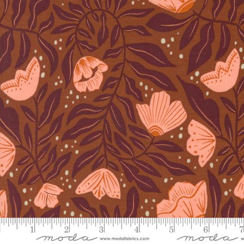 Moda Folk Lore Garden Tales Dancing Flowers Floral Rust Fabric