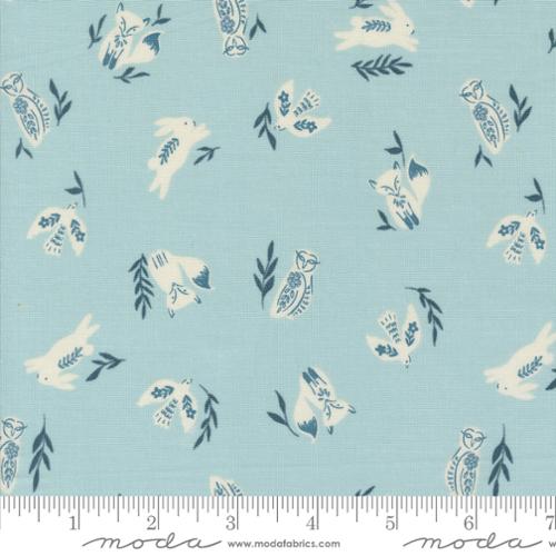 Moda Folk Lore Novelty Owls Bunny Bird Fox Mist Fabric